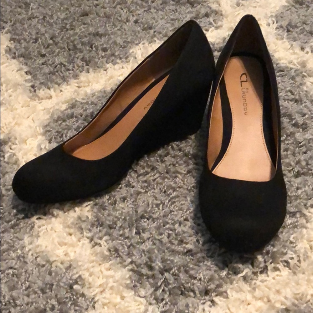 Black Wedge Heels